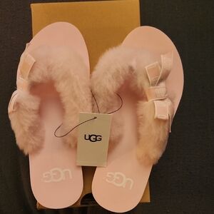 UGG Pink Fluffy Slippers
